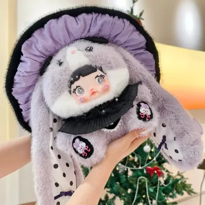 Original Nommi 400% V2 Mushroom Hat Plush Series Blind Box Vinyl Face Doll Toy Anime Figure Sleep Companion Doll Birthday Gift