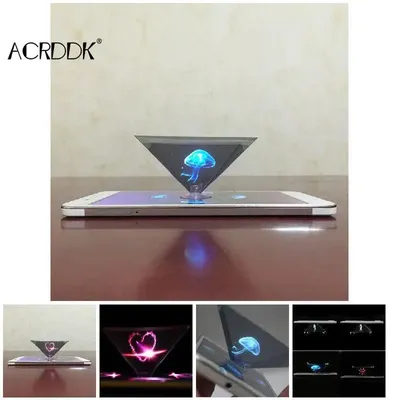 Mobile Phone Video Projector Stand 3D Holographic Pyramid Look Smart Phone Projection Stand