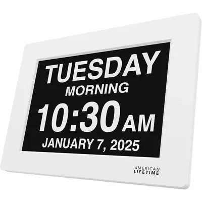New Dementia Clock Large Digital Clock for Seniors, Digital Large Display with Custom Alarms, Wall