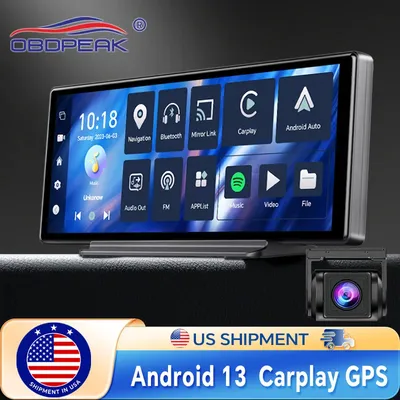 OBDPEAK T30 10.26“ Android 13 Ai Screen Carplay Android Auto Dash Cam WIFI GPS Navigation Dashboard Recorder Mirror Camera