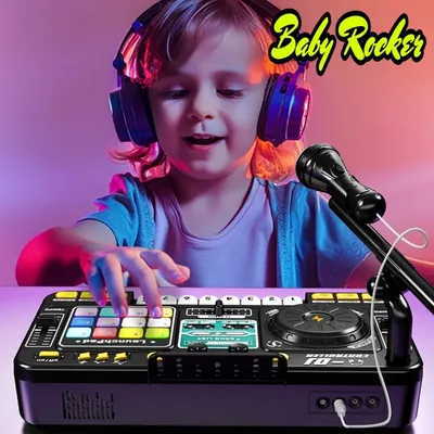 Multifunctional DJ Mixer Children Simulation DJ Controller Live Sound Card Music Player Whac A Mole