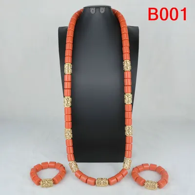 Wedding Bridal Artificial Coral Jewelry Set African Nigerian Beads Necklace Set