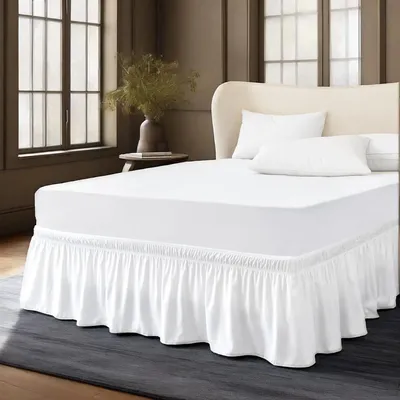 1Pc Breathable & Dustproof Bed Skirt With Elastic Band - Contemporary Style, Cover For Bedroom