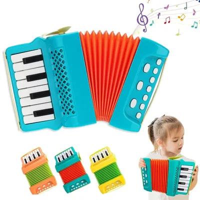 Kids Accordion Musical Instruments Indoor and Outdoor 10 Keys 8 Bass Playing Musical keyboard