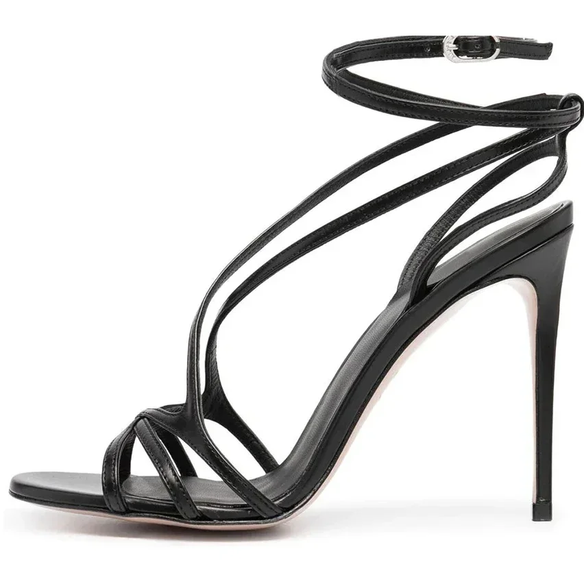 【Misurati la lunghezza dei piedi prima di ordinare】Sandali da donna di lusso con tacco a spillo e cinturino, scarpe da sera eleganti 10-CHC-12
