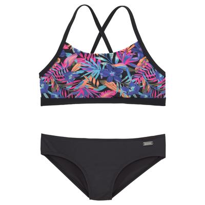 Bustier-Bikini BENCH. "Pitch Kids", Kinder, Gr. 146/152, N-Gr, bunt, Polyamid, bedruckt, floral, Bikini-Sets, mit trendigem Dschungeldruck Image