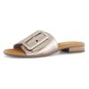 Pantolette GABOR "RHODOS", Damen, Gr. 40, gold (goldfarben), Ziegenleder, metallic, klassisch, Schuhe, Blockabsatz, Sommerschuh, Komfortschuh in Weite G (= weit)