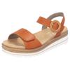 Keilsandalette REMONTE, Damen, Gr. 37, orange, Leder, feminin, Schuhe, Sommerschuh, Riemchensandale mit praktischem Klettverschlüssen