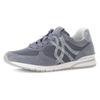 Keilsneaker GABOR "FLORENZ", Damen, Gr. 43, blau (graublau), Veloursleder, Textil, casual, Schuhe, Freiezeitschuh, Halbschuh, Schnürschuh in Komfortweite G (=weit)