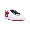 Sneaker DC SHOES "Court Graffik", Gr. 9(42), weiß, rot, schwarz, 57.05% Leder, 28.2% Synthetikmaterial, 13.87% Polyester, 0.88% Textil, Schuhe
