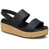 Keilsandalette CROCS "Brooklyn Cork Low Wedge", Damen, Gr. 37, schwarz, Croslite, casual, Schuhe, Plateausandale, Sommerschuh mit Korkplateau