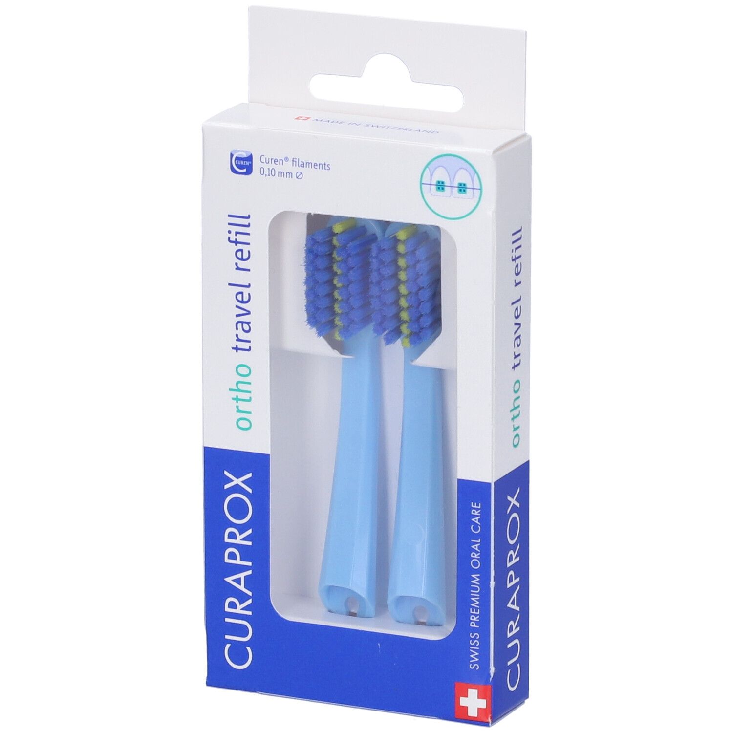 Curaprox Testine Di Ricambio Per Spazzolino Da Viaggio Ortho Blue 2 Pe