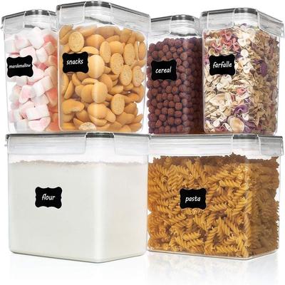 Airtight Food Storage Containers 6 Pieces - Black