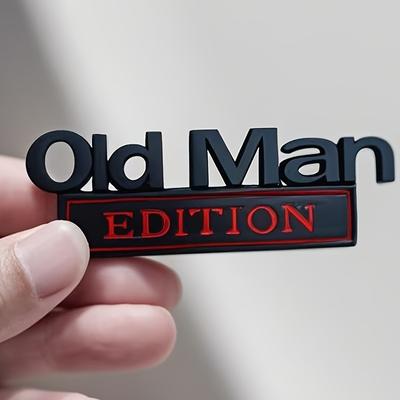 TEMU Old Man Edition 3d Emblem Sticker Badge Fender Funny Decals Car Truck Replacement Door Decoration For Universal Vehicle Suv Motorcycle Image