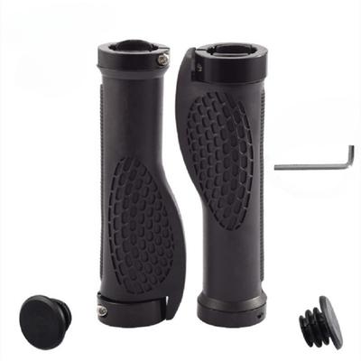 TEMU 1 Pair Black Anti-slip Silicone Bicycle Handlebar Grips, Pp Material, Non-slip For Road And Mountain Bikes, Cycling Accessories