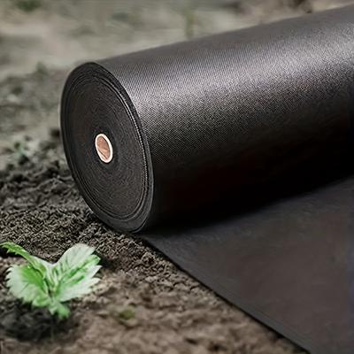 "TEMU 1pc - Heavy Duty Non-woven Barrier Fabric, 59" X 39.3" Garden Cover - Black Landscape Material For Effective Control And Ground Protection, Garden Control|woven Texture|natural" Image