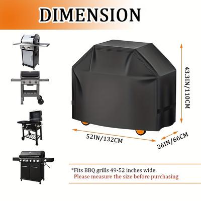 TEMU Heavy-duty Waterproof Grill Cover - Durable Oxford Fabric With Reinforced Stitching, Protector For All Weather (sun, Rain, Snow), Outdoor Grill Covers Waterproof Image