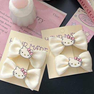 TEMU 1/2/4pcs Hello Kitty Heart-shaped Bang Clip Cute Hair Accessory Image