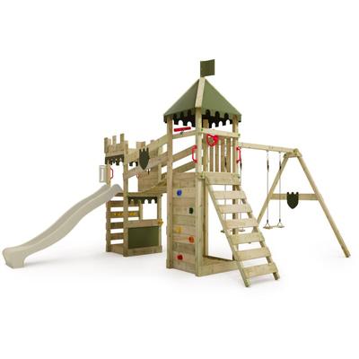 Spielturm Ritterburg RiverRun mit Schaukel & Rutsche, Spielhaus mit Sandkasten, Leiter & Image