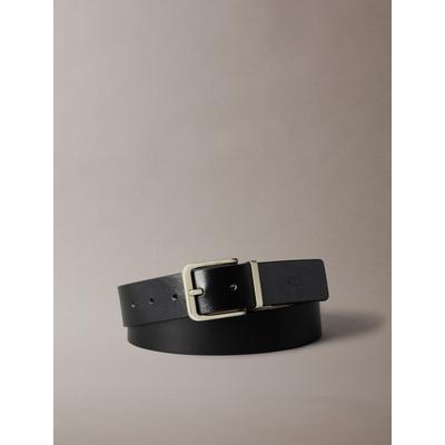 Ledergürtel CALVIN KLEIN JEANS "CASUAL PIN BUCKLE 35MM ADJ/REV", Damen, Gr. 100, schwarz, delicioso, pewter, Rindsleder, unifarben, casual, Gürtel Image