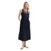 Druckkleid TOM TAILOR, Damen, Gr. 42, N-Gr, navy dot print, Web, Obermaterial: 70% Viskose, 30% Lyocell, gepunktet, unifarben, casual, 3/4-Länge, Rundhals, ohne Ärmel, Kleider, mit Punkten und ohne Ärmel