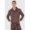 Fieldjacket CIPO & BAXX "Jacket", Herren, Gr. M, rot, 63% Baumwolle;30% Polyester;5% Polyurethan;2% Elasthan, kariert, casual, figurumspielend normal, Langarm, Jacken, in Jeansoptik