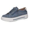 Plateausneaker CAPRICE, Damen, Gr. 36, blau (hellblau), Veloursleder, sportlich, Schuhe, Freitzeitschuh, Halbschuh, Schnürschuh mit gepolstertem Schaftrand