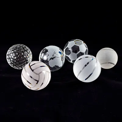 20-50mm K9 Crystal Sport Ball Paperweight Glass Football Basketball Earth Miniatures Ball Feng Shui