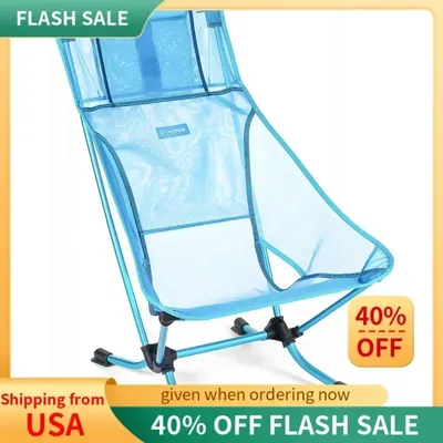 QWBeach Chair Lightweight,Lower-Profile,Compact,Collapsible Camping Chair,Blue Mesh,with Pockets