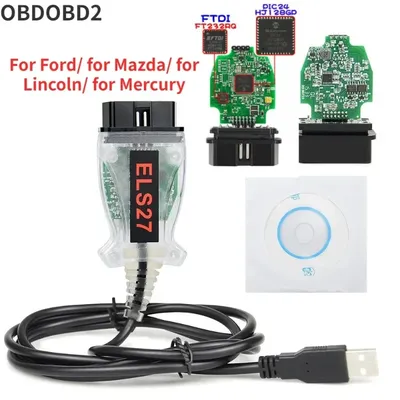 Latest ELS27 FORScan V2.3.8 OBD2 Scanner PIC24HJ128GP Ft/Di Chip Car Diagnostic Tool Cable for