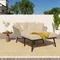 MERMANYY-Canapé de jardin avec 2 oreillers et chaise longue mystère, mobilier de jardin, balcon et