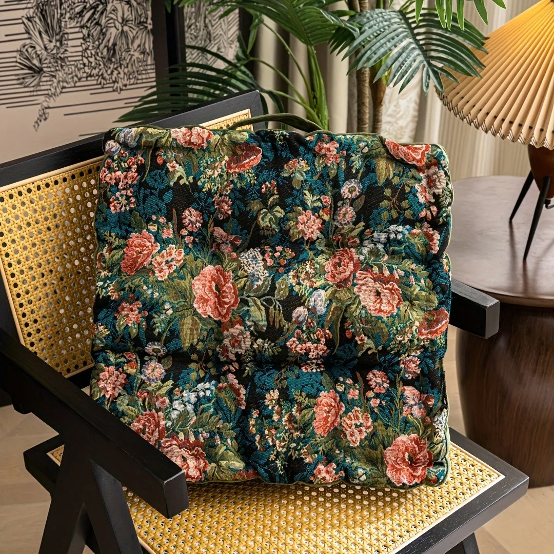 Samt Kissen Quadratischen Hocker Rückenlehne Kissen Home Office Computer Stuhl Schutz Matte Sitz Pad Gesäß Stuhl Matte Image