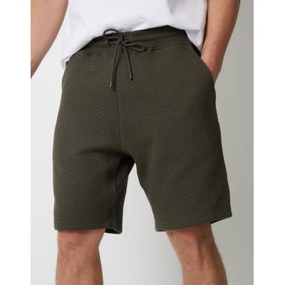 Threadbare Men's Khaki Green Textured Sweat Shorts