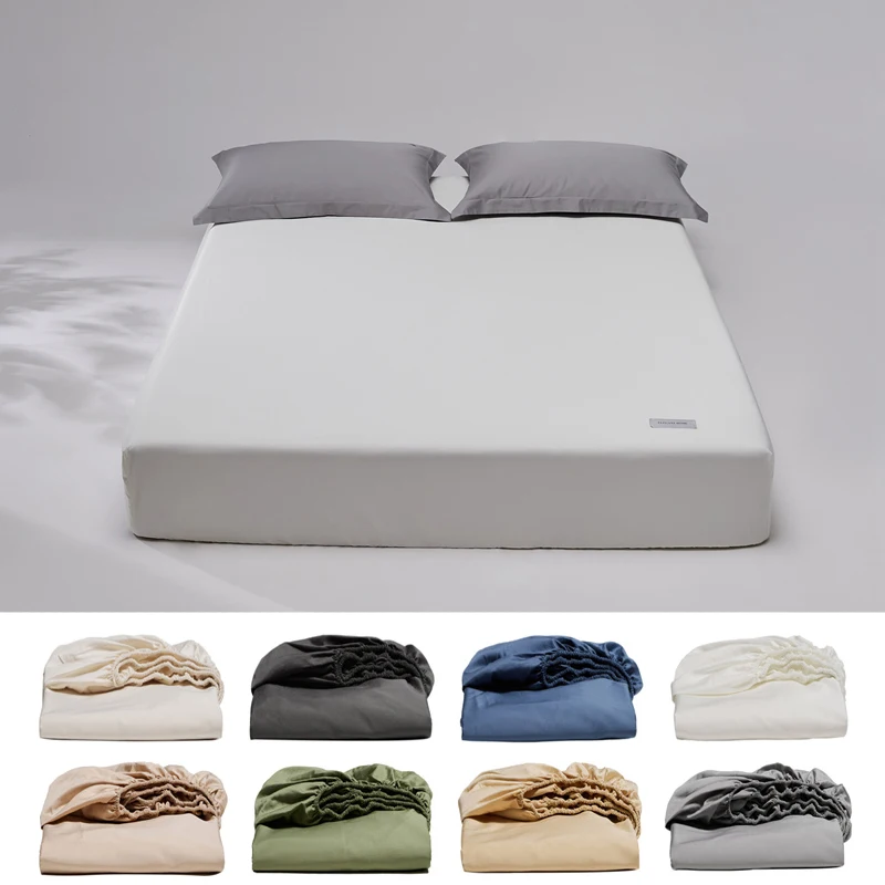 Luxus ägyptische Baumwolle Spann betttuch Baumwolle Matratzen bezug mit Gummiband einfarbig Bettwäsche Bettdecke kein Kissen bezug Image