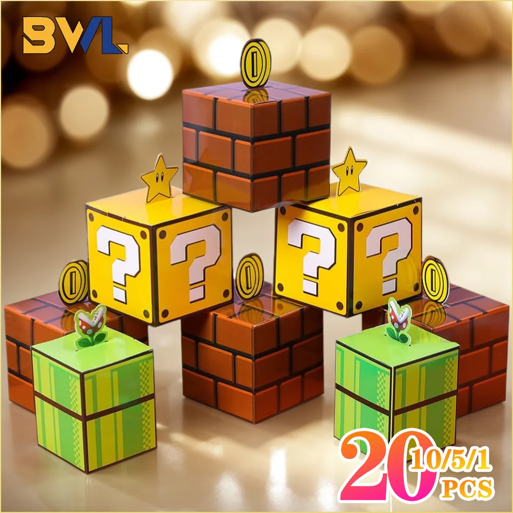 1-40PCS Spiel Themen Candy Boxen Geburtstag Party Geschenk Taschen Gastfreundschaft Boxen Ziegel Rohr Pentagramm Boxen Home Party dekorationen Image