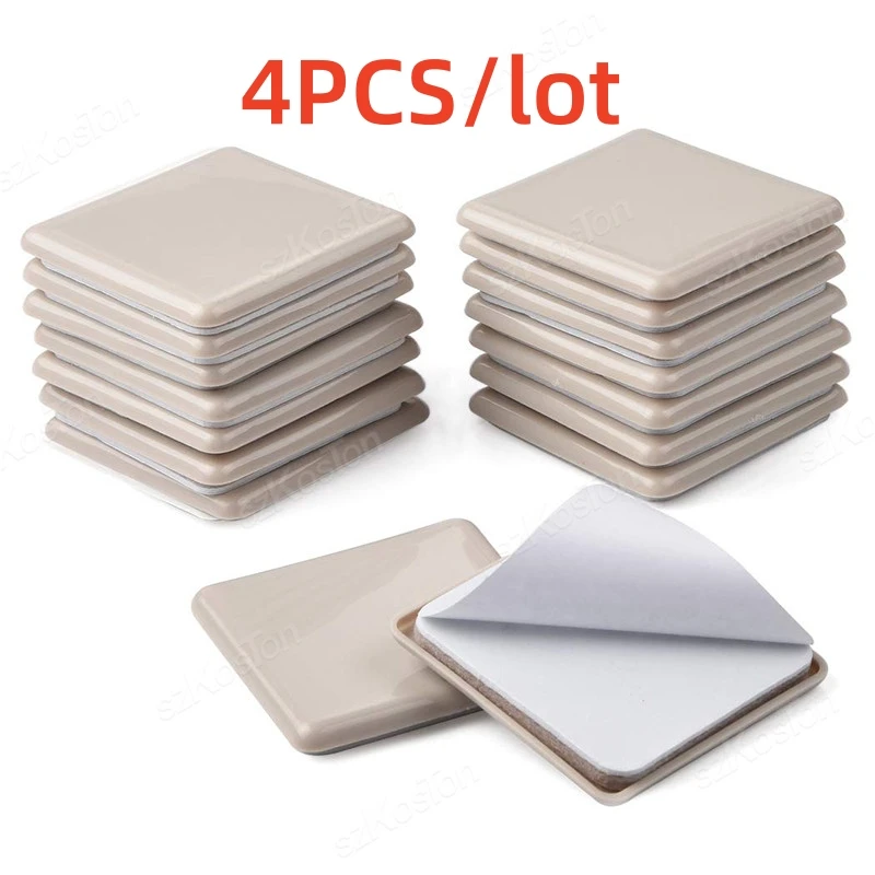 4 Stück Anti-Abrieb-Möbelbein-Gleitpads, selbstklebender Bodenschutz, einfach zu bewegen, schwere Tisch-Sofa-Gleitmatte, Stuhlbeschläge Image