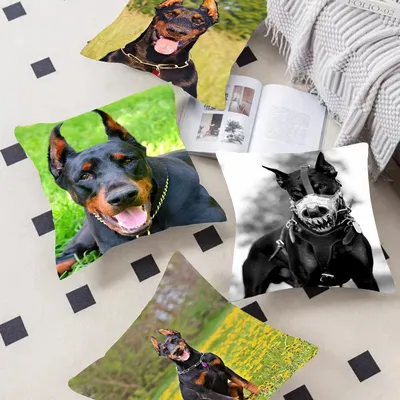 Dobermann Cool Dog Stitch Lucky Dragon Kissenbezug Sofa Kissenbezug Home Room Dekoration Kinder Image