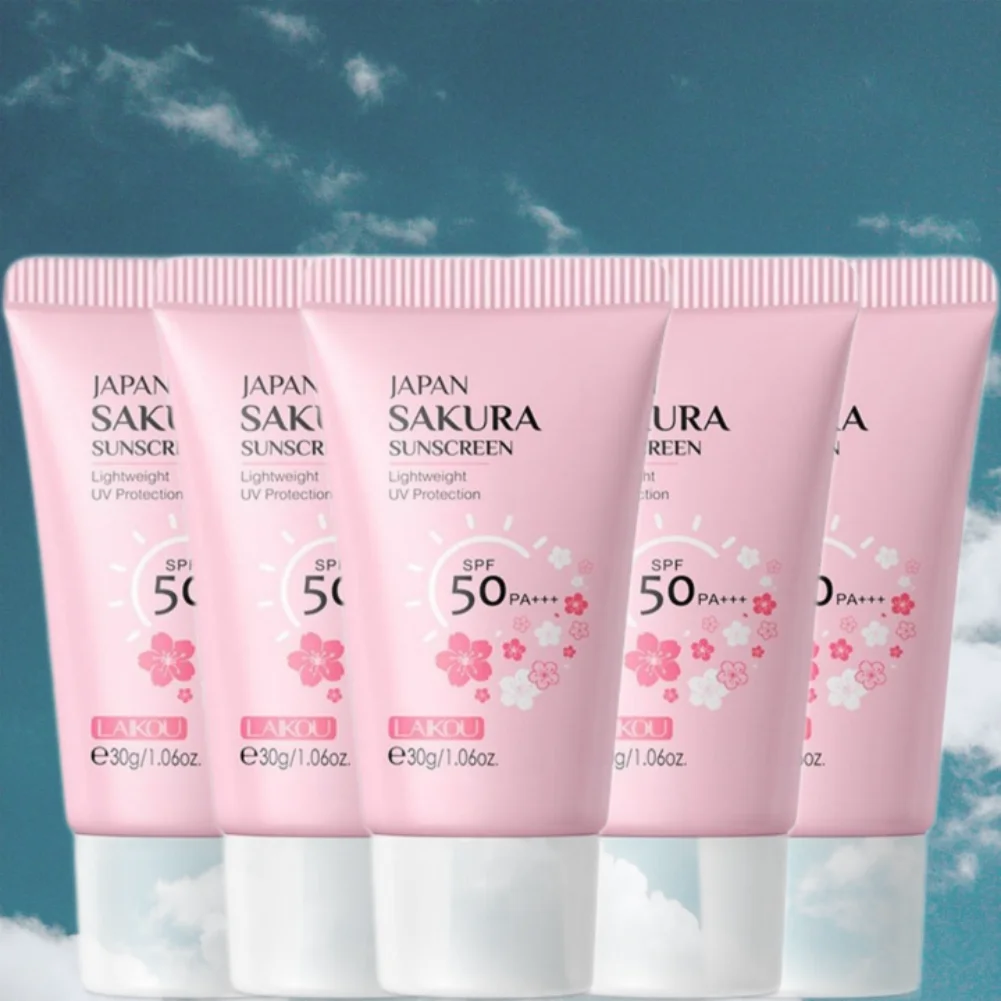 1/3/5PCS Sakura Sonnencreme Creme SPF50 Gesichts Sonnencreme Isolation Lotion Creme Haut Schutz Feuchtigkeitsspendende pflegende Hautpflege Image