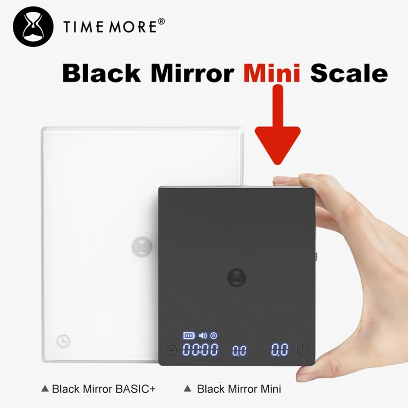 TIMEMORE Scale Black Mirror Mini Espresso-Waage zum Übergießen mit Aufbrühen, Durchflussrate und Wärmeisolationspad, elektronische Kaffeewaage Image