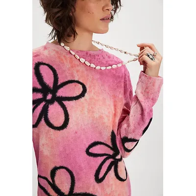 The Tales Floral Street Hemp Tee at Free People in Pink, Size: Medium