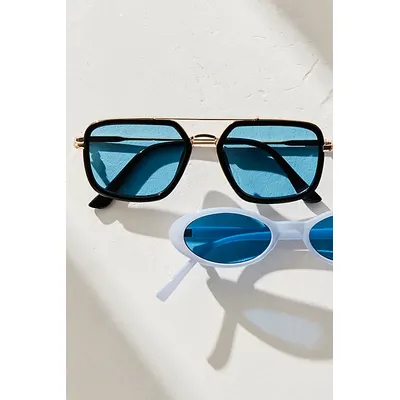 Luna Classic Aviator Sunglasses at Free People in Black Frame Twilight Lens