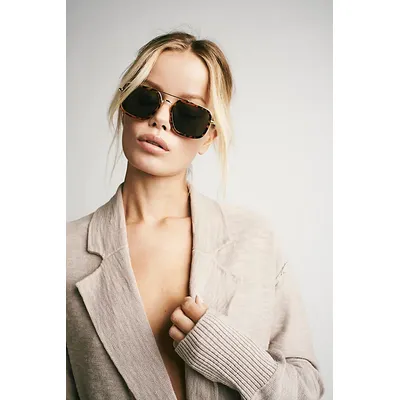 Luna Classic Aviator Sunglasses at Free People in Tort