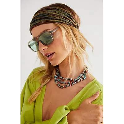 Royal Polarized Aviator Sunglasses at Free People in Grey/Mint