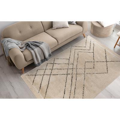 Teppich KAYOOM "Mylen 625", beige (creme, schwarz), B:200cm H:20mm L:290cm, Baumwolle, Teppiche Image