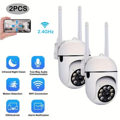 TEMU 1080p 2.4ghz Wifi Wireless Security Camera, Person/pet Detection, Pan&tilt Rotation, Automatic Tracking, Audio, Upgraded Infrared Night Monitoring, Cloud&card Storage For Indoor Use Image