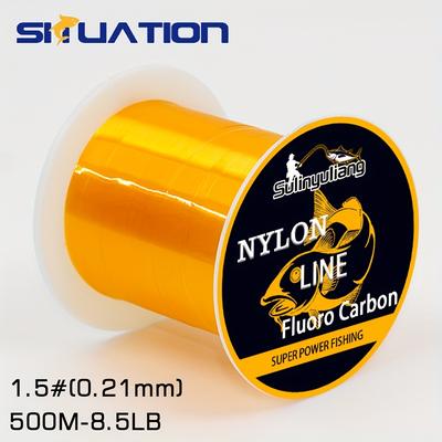 TEMU Siiuation High-performance Nylon Fishing Line - 500m, 547yd, 1.0#-8.0# - Smooth Casting For Freshwater & Saltwater, 0 Absorption, Material, Vibrant Orange & , Easter Festiva Image