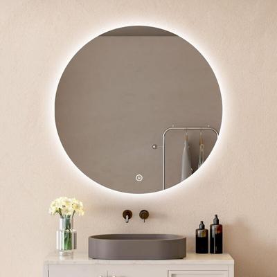 Led Badspiegel mit Beleuchtung 60cm Runder Wandspiegel, Groß Badezimmerspiegel 3 Lichtfarbe Image