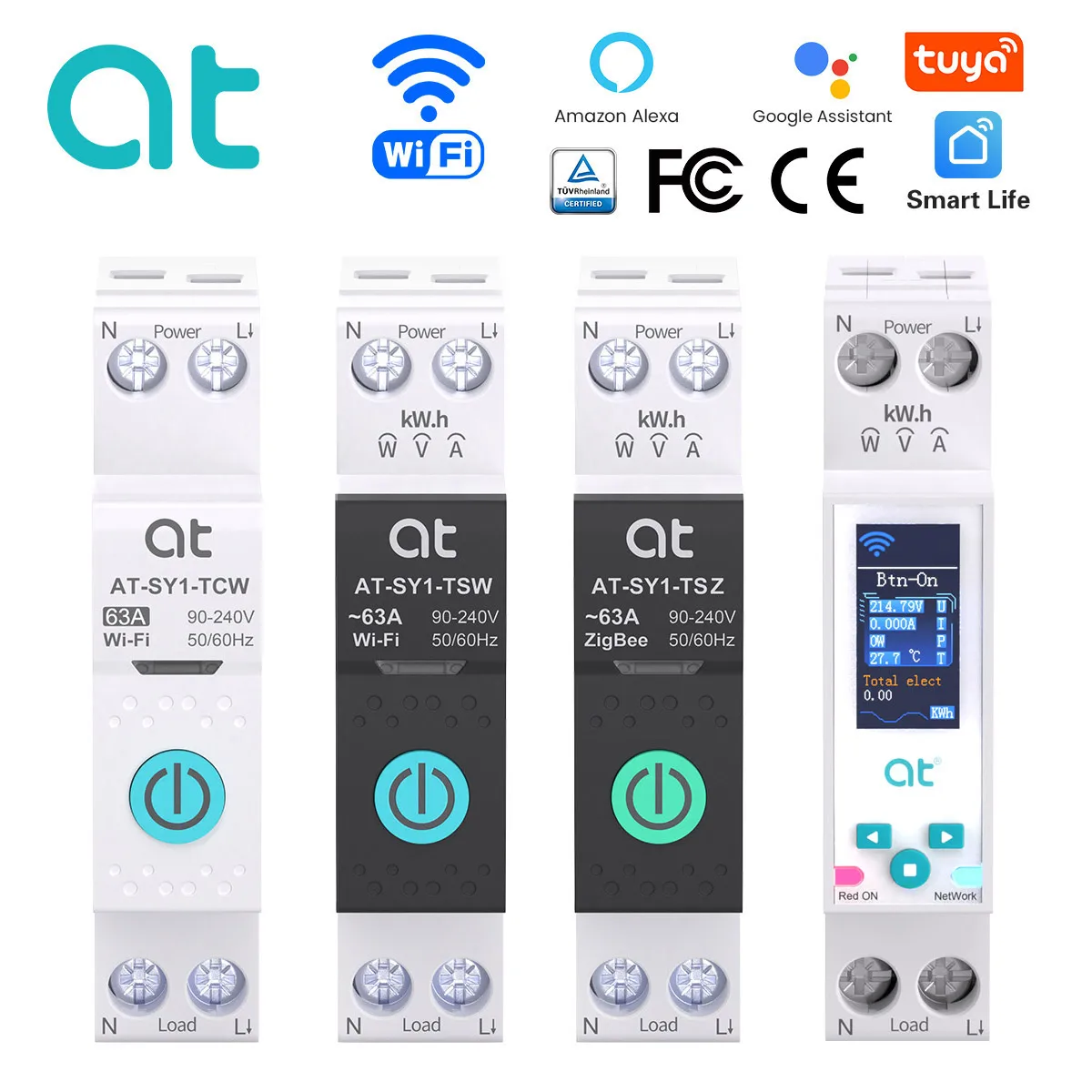 Tuya Wifi Smart Leistungs schalter mit Dosierung 1p 50a 63a Din Rail für Smart Home Wireless Fernbedienung Schalter von App Tongou Image