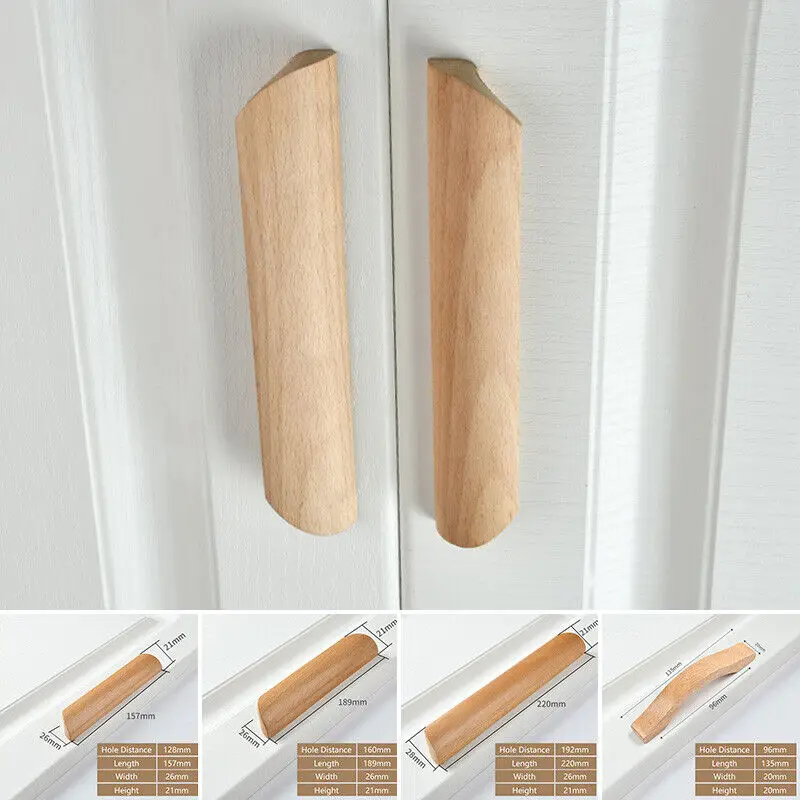 Holz schrank zieht Griffe Möbel griff Buche Holz Küchen knöpfe Kleider schrank zieht lange Griff Schubladen Kommode Türgriffe