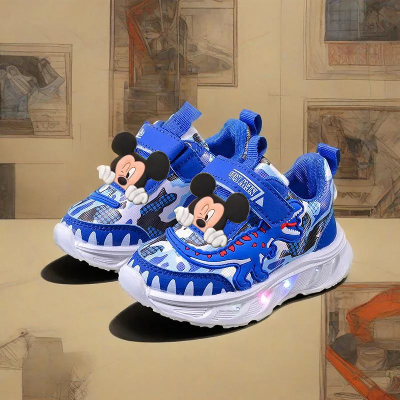 2025 neue Disney Jungen Led Beleuchtete Schuhe Mode Mickey kinder Casual Turnschuhe Kinder Leuchtende Schuhe Sport Schuhe Beleuchtete Schuhe